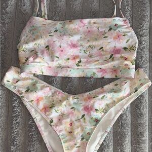 Abercrombie & Fitch Floral Pastel Bikini Set - Pink, Mint, Yellow Curve Love